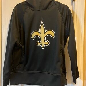New Orleans saints boys Black Hoodie with Gold Fleur-de-lis 5/6